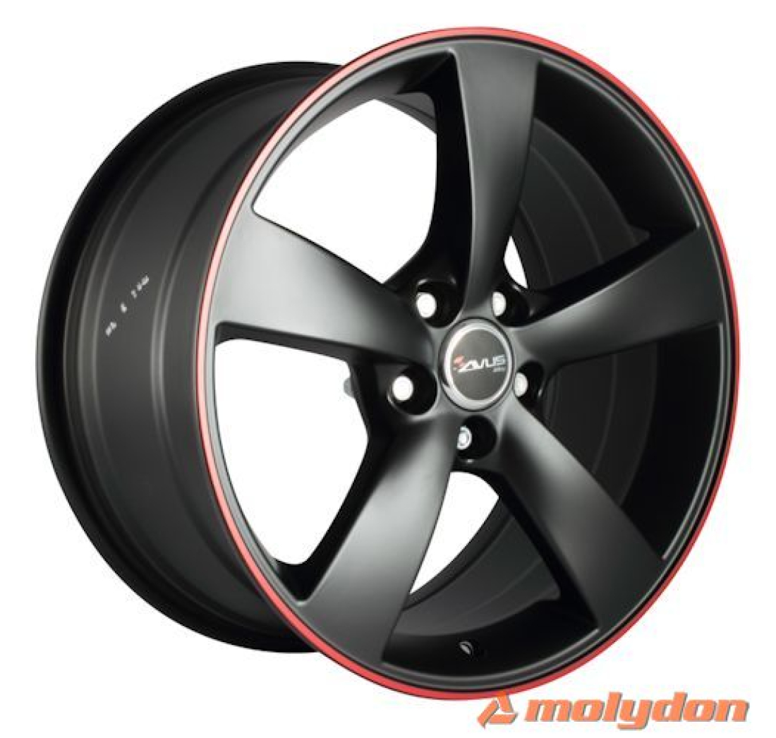 AF10 10x 21 +18 5x112 AVUS 66,5 MATT BLACK RED LINE